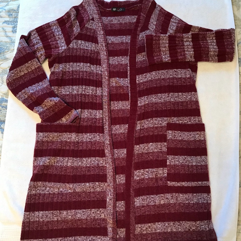 Vision red striped cardigan